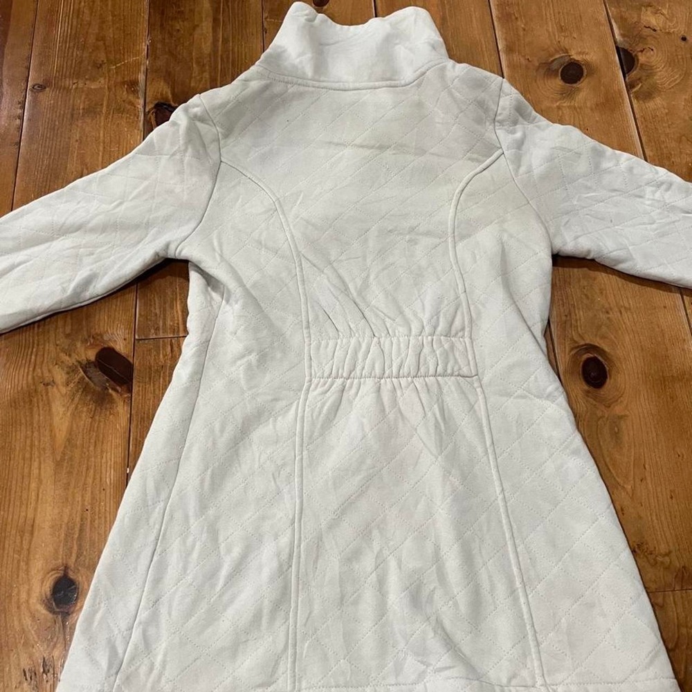 The North Face Womens White Quilted Fleece Full Zip Jacket Coat Size M